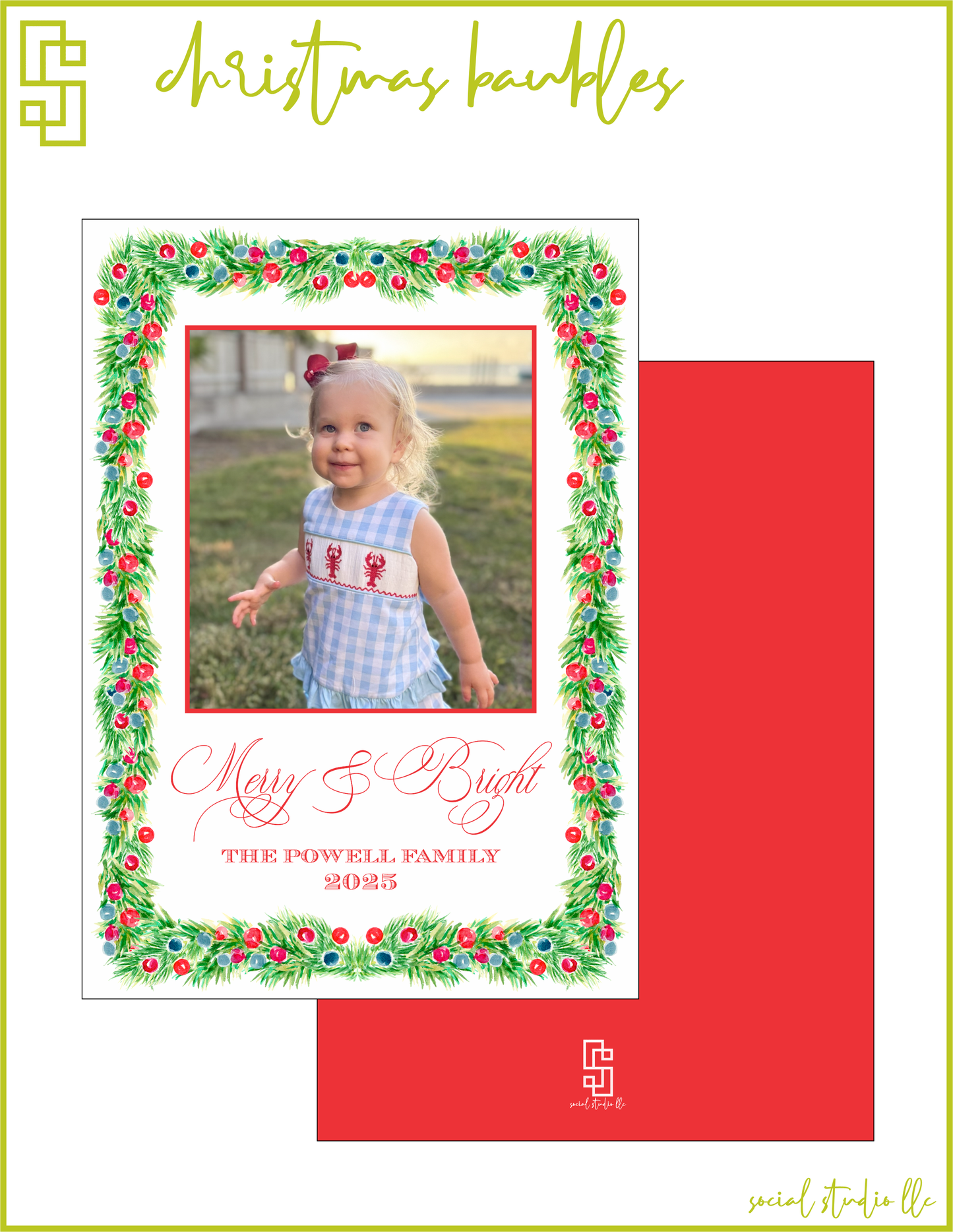 Christmas Baubles Holiday Card