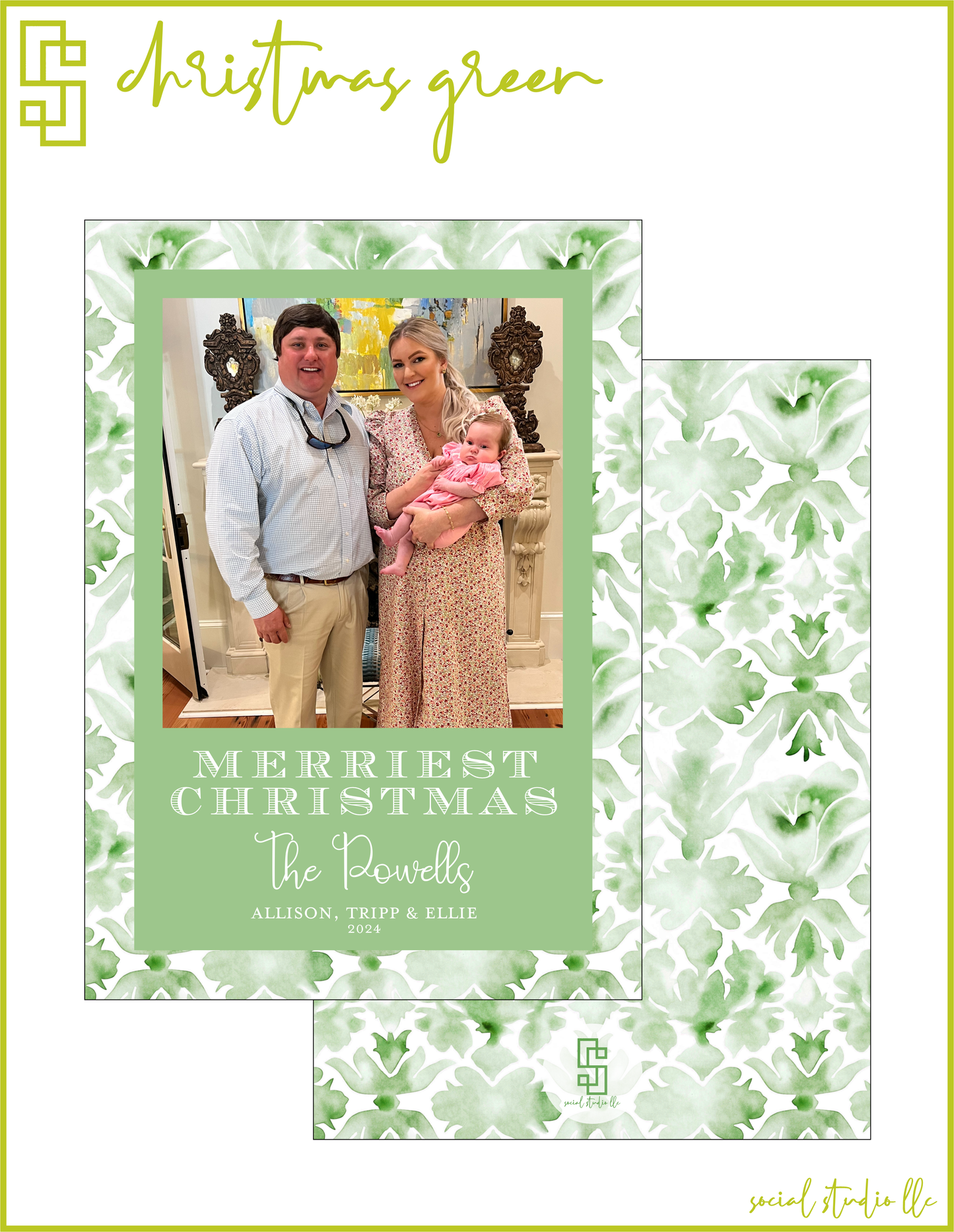 Christmas Green Holiday Card