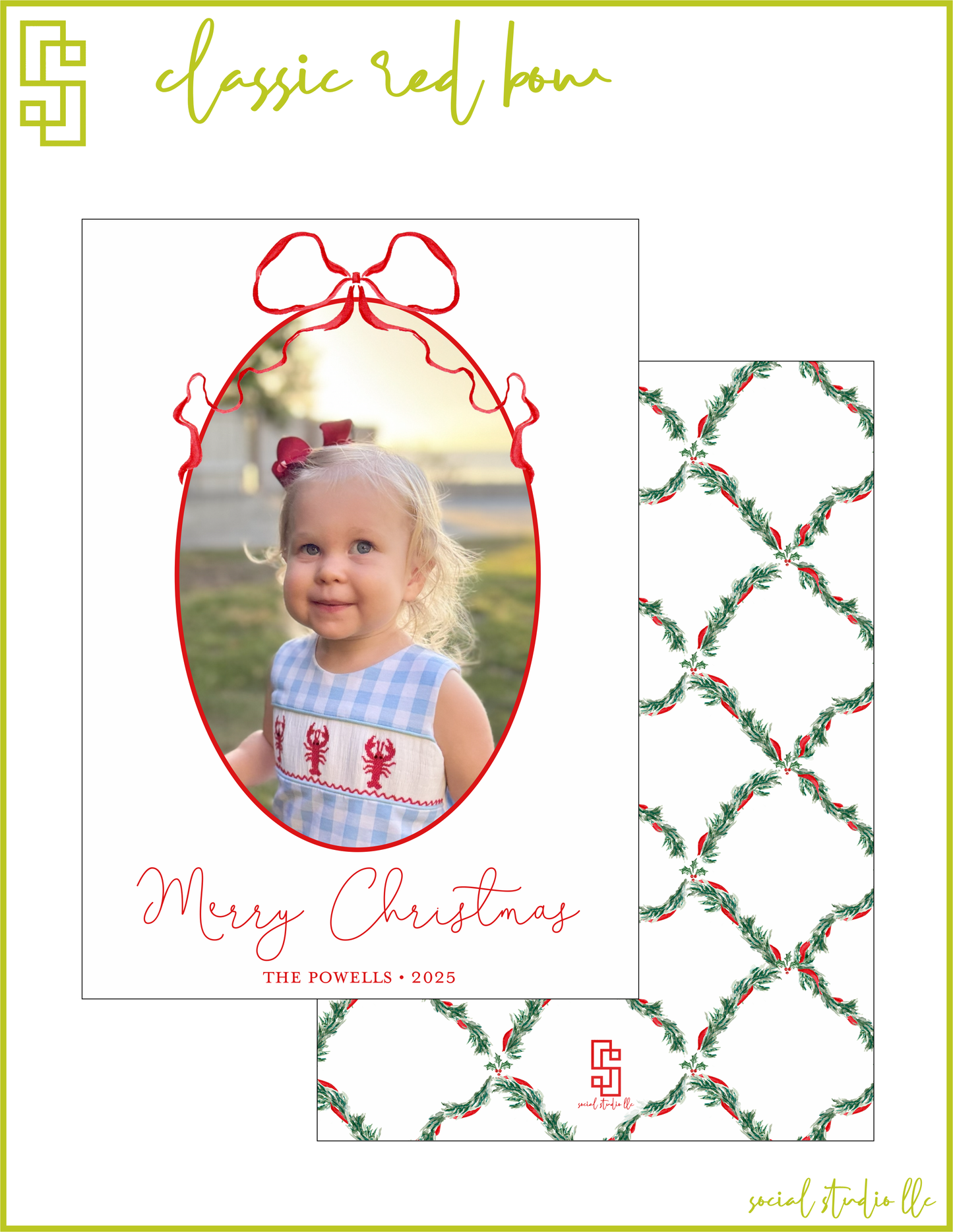 Classic Red Bow Holiday Card