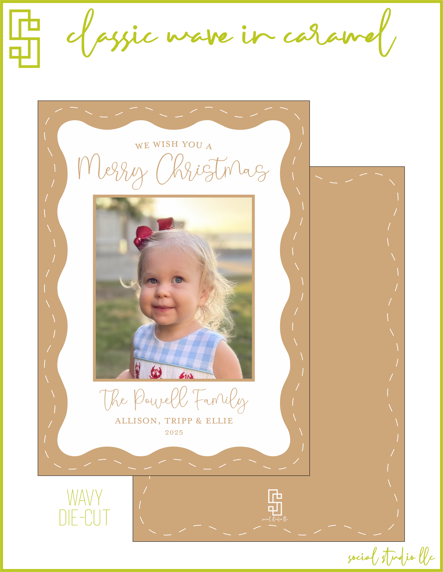 Classic Wave in Caramel Holiday Card