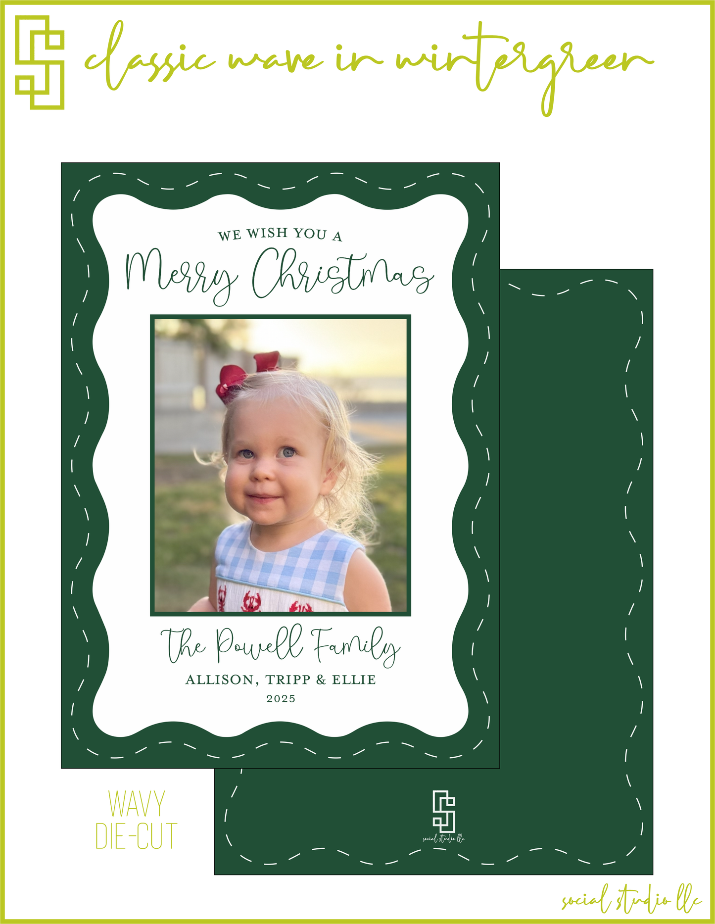 Classic Wave in Wintergreen Holiday Card