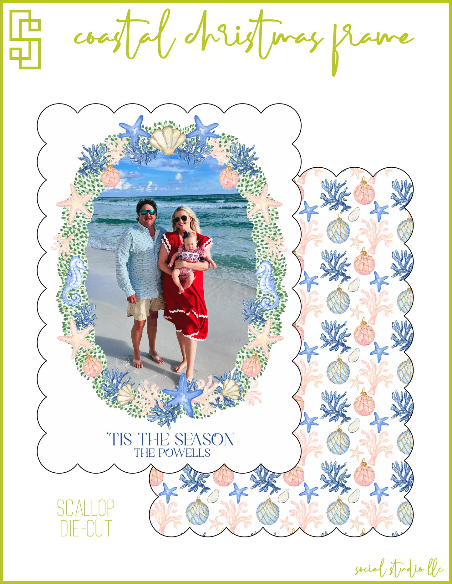 Coastal Christmas Frame Holiday Card