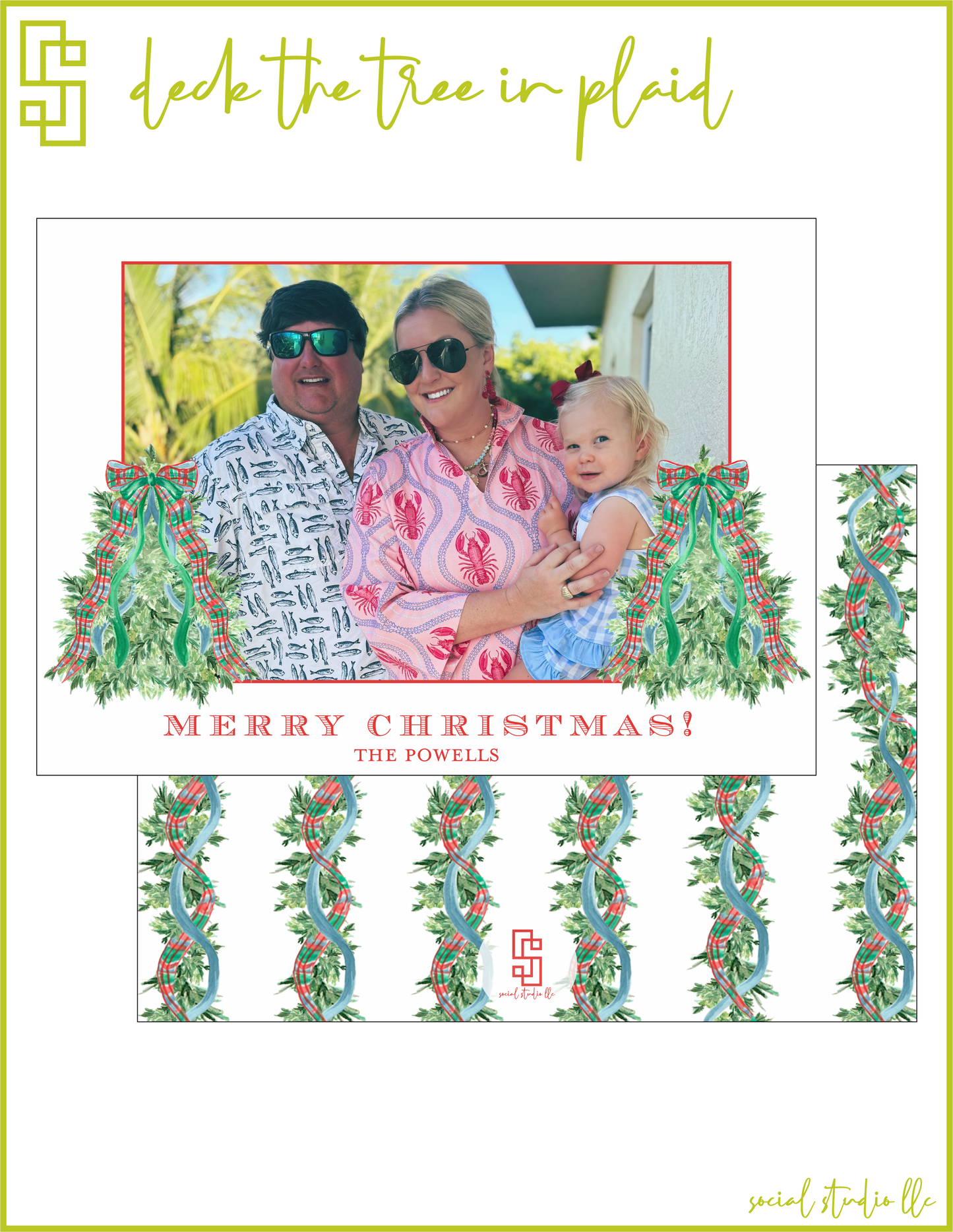 Deck The Tree in Plaid Holiday Card