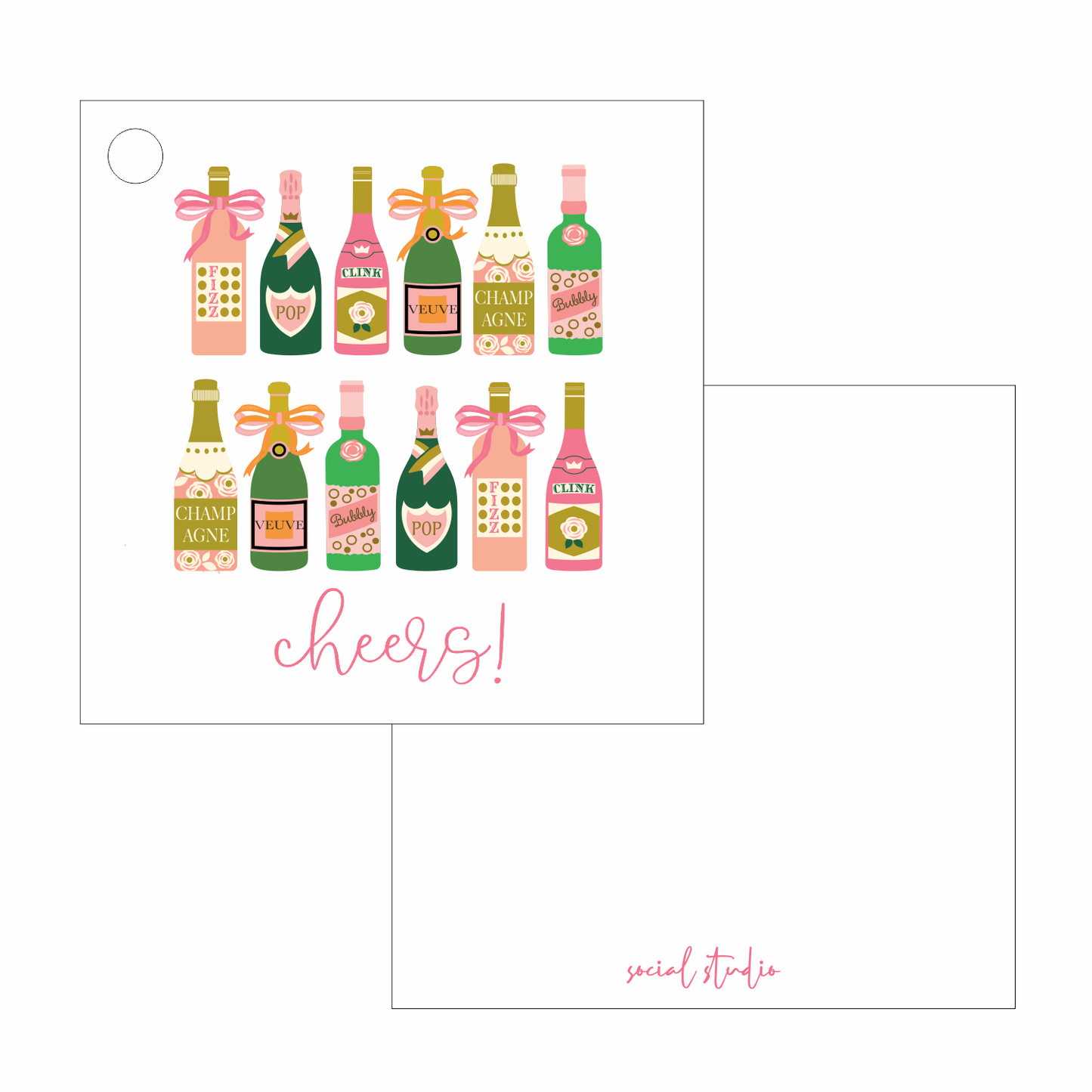 Gift Tags - Champagne Bottle Cheers