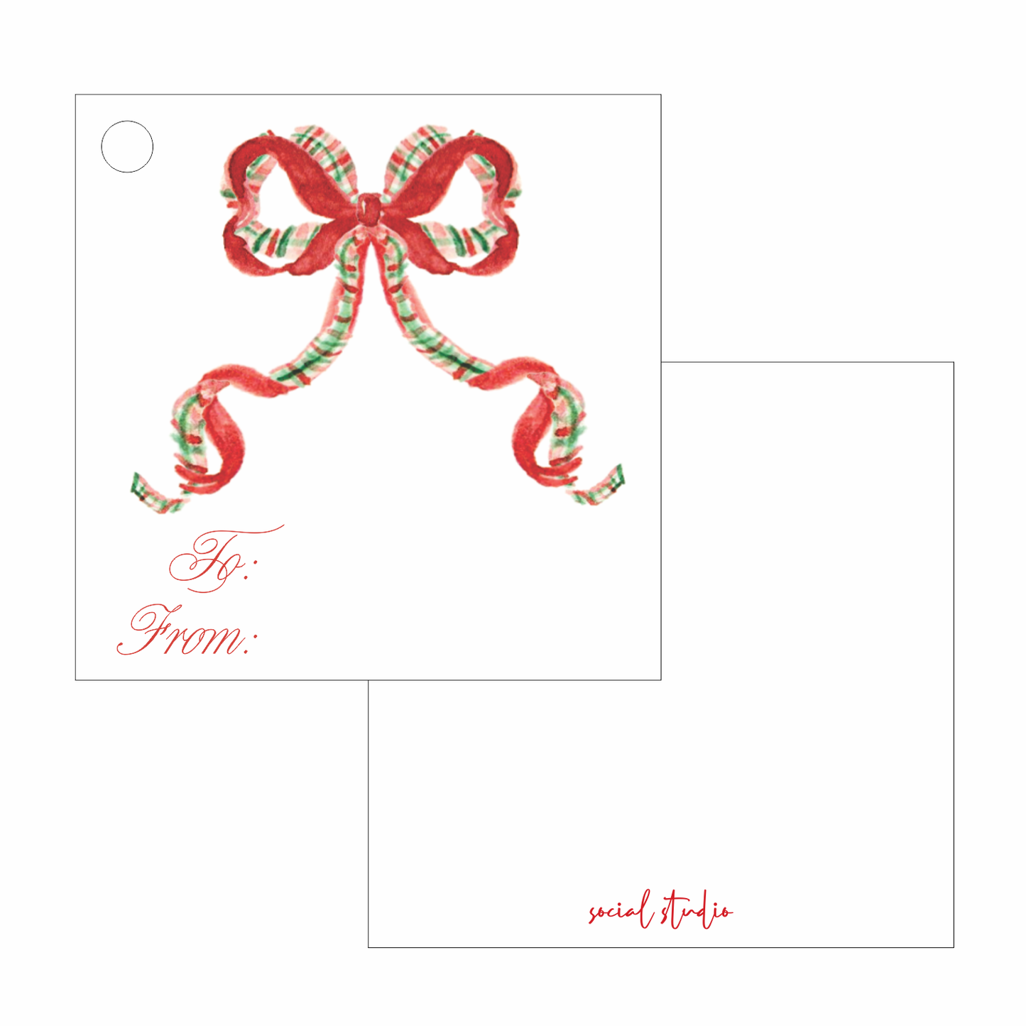 Gift Tags - Plaid Bow