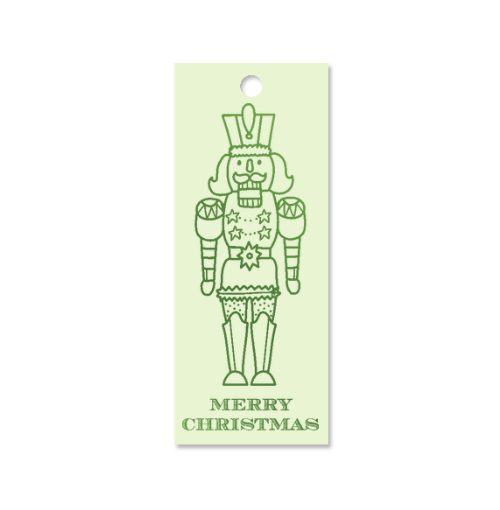 Gift Tags - Green Foil Nutcrackers