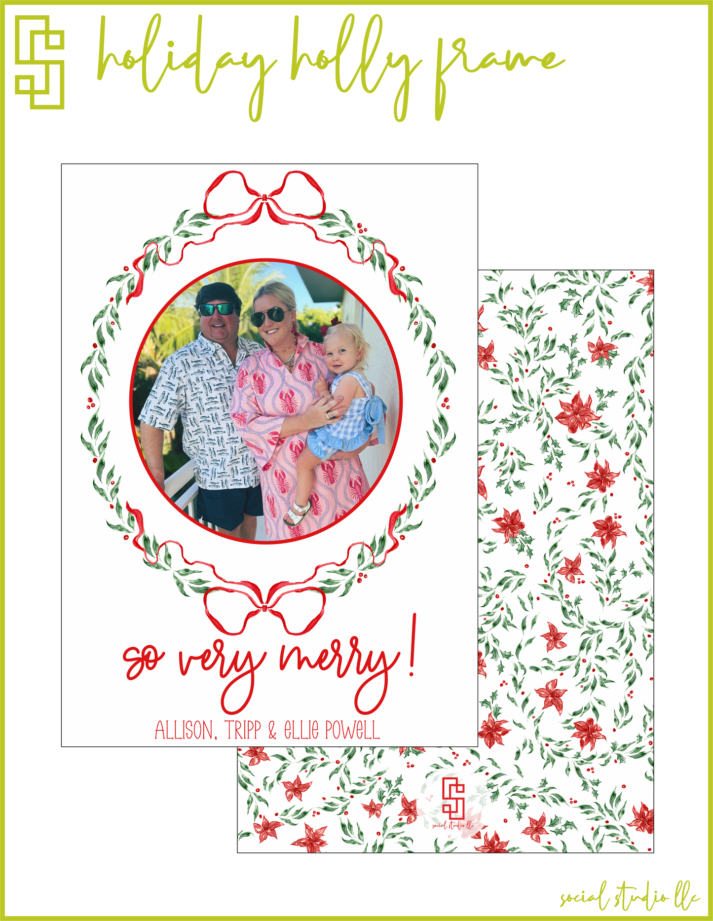 Holiday Holly Frame Card