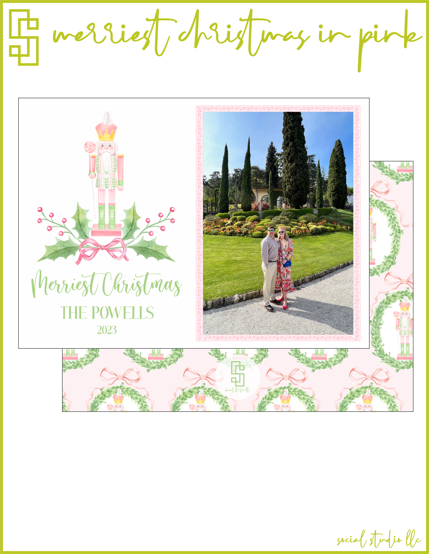 Merriest Christmas in Pink Holiday Card