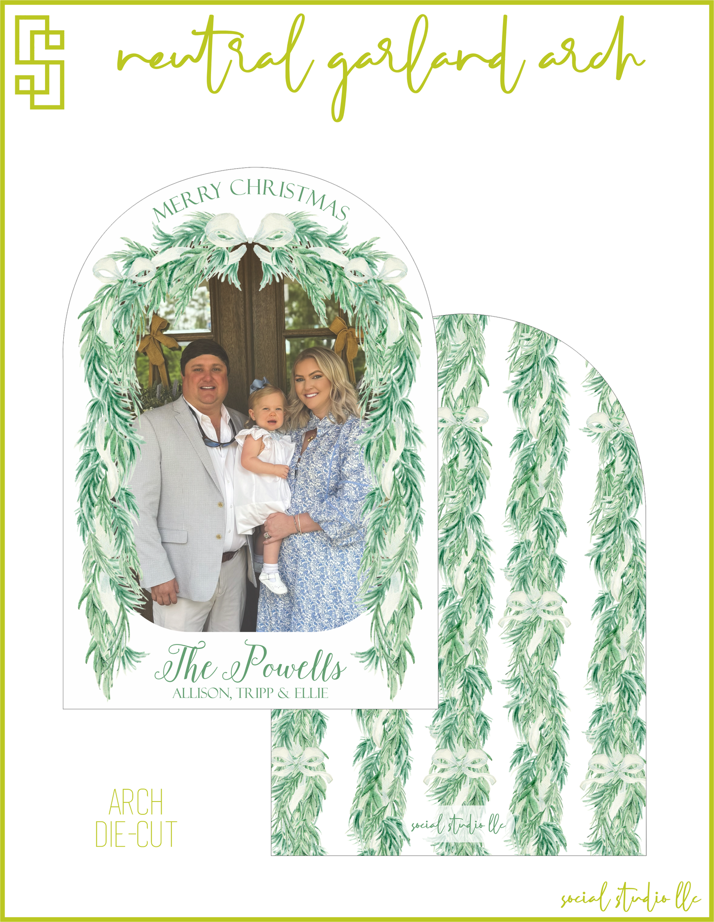 Neutral Garland Arch Holiday Card
