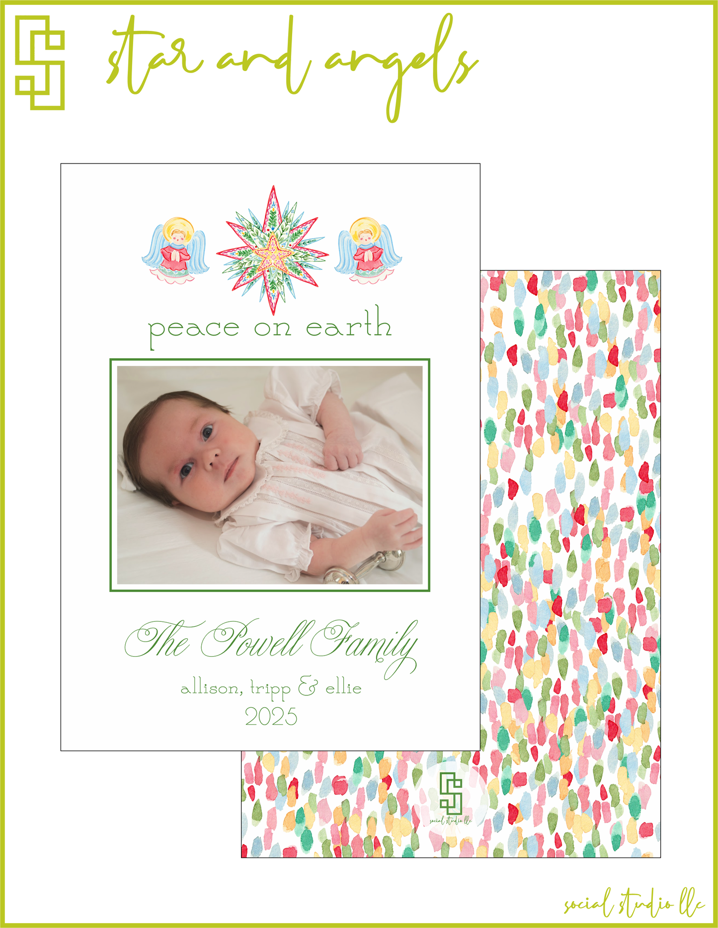 Star and Angels Holiday Card