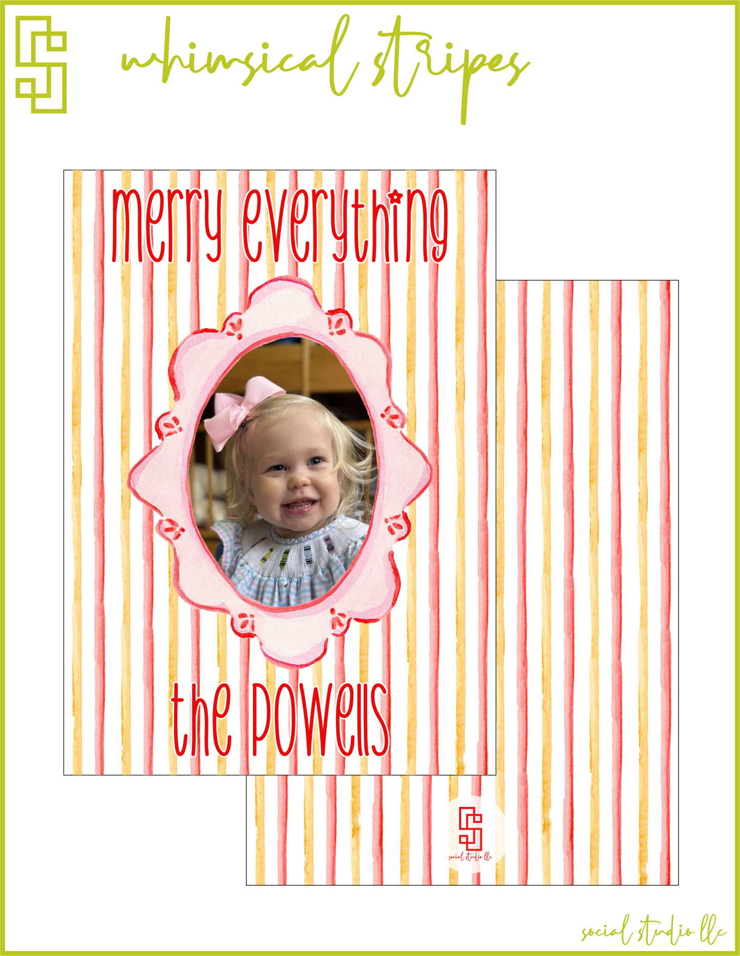 Whimsical Stripes Holiday Card