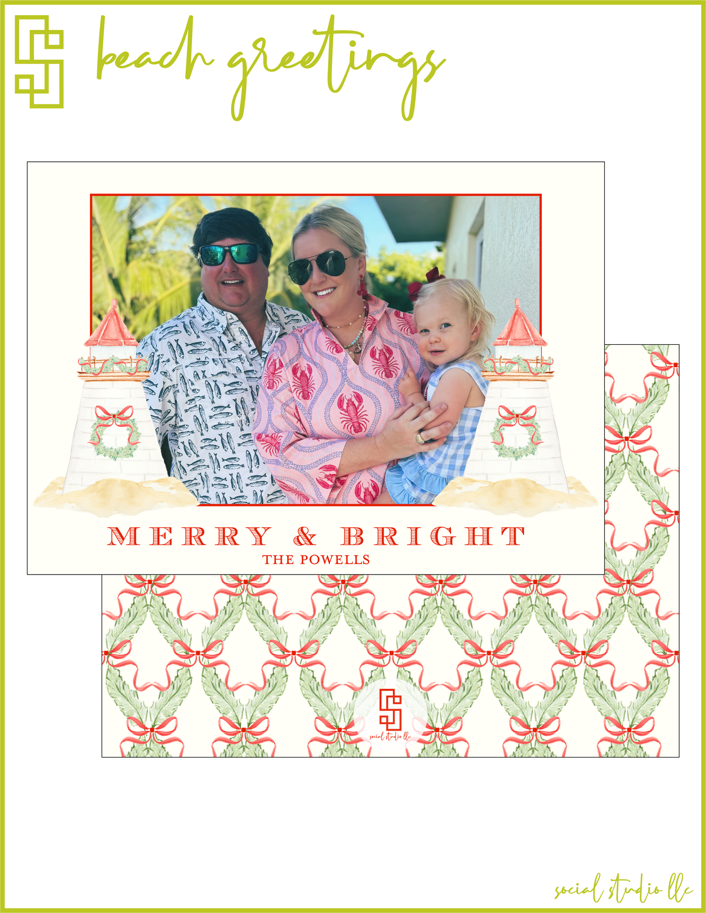 Beach Greetings Holiday Card