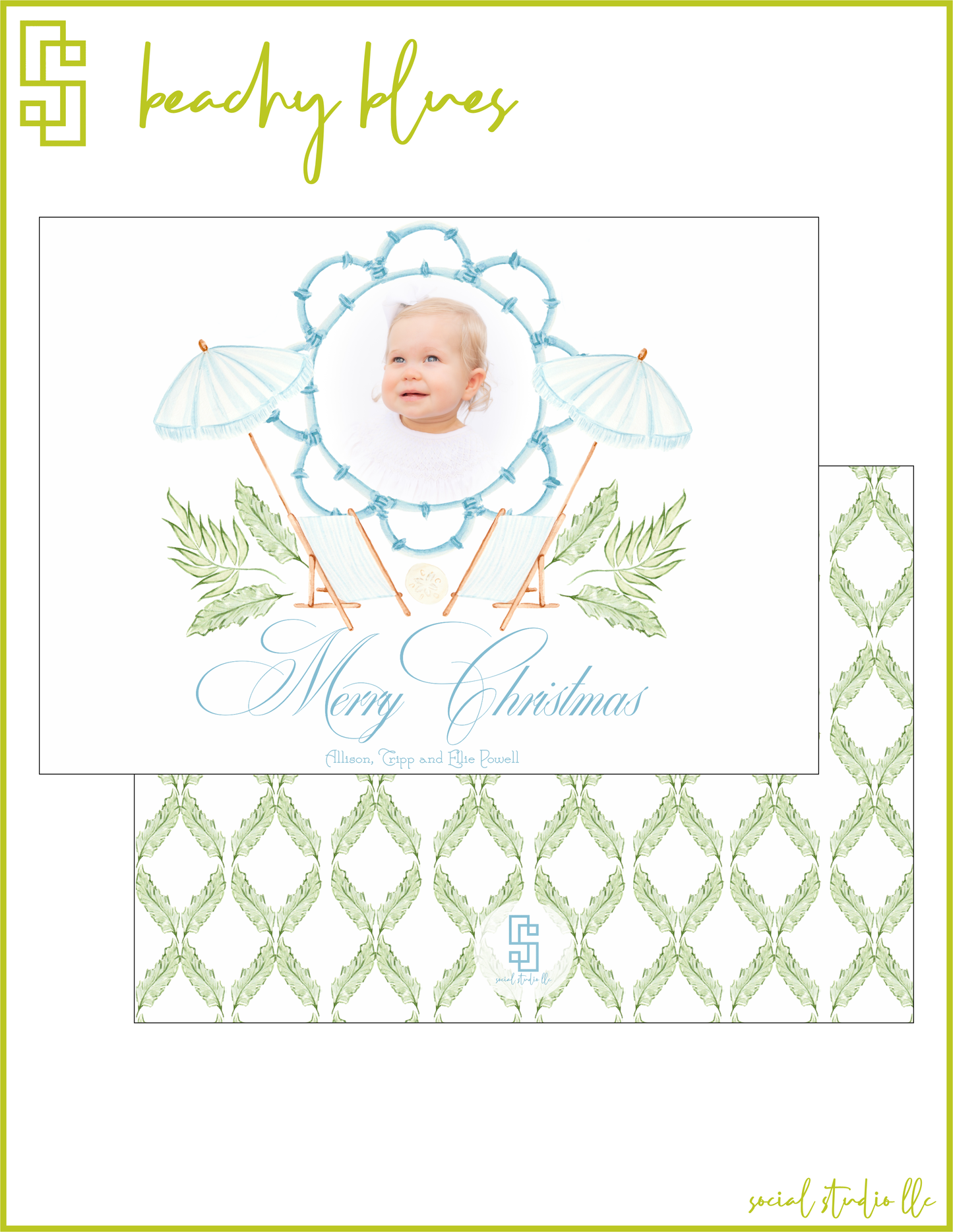 Beachy Blues Holiday Card