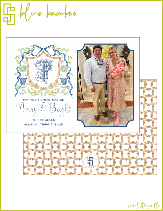 Blue Bamboo Holiday Card