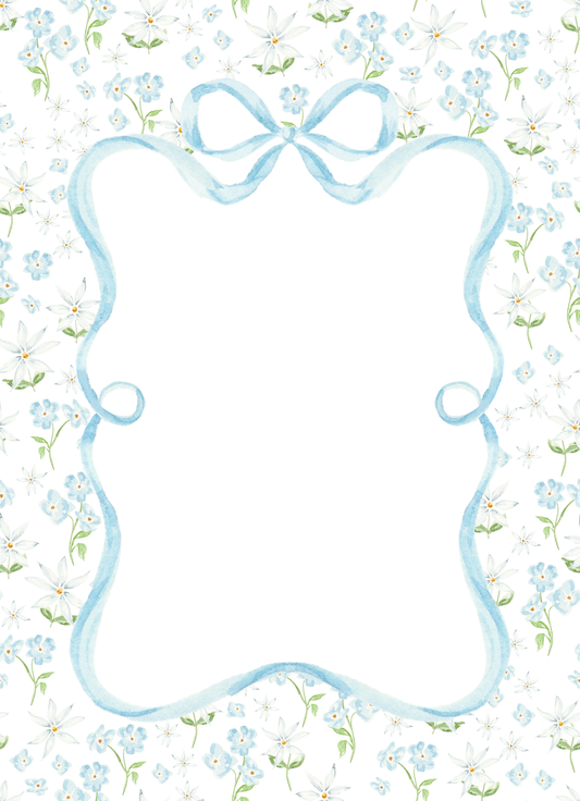 Notepad - Blue Bow Florals