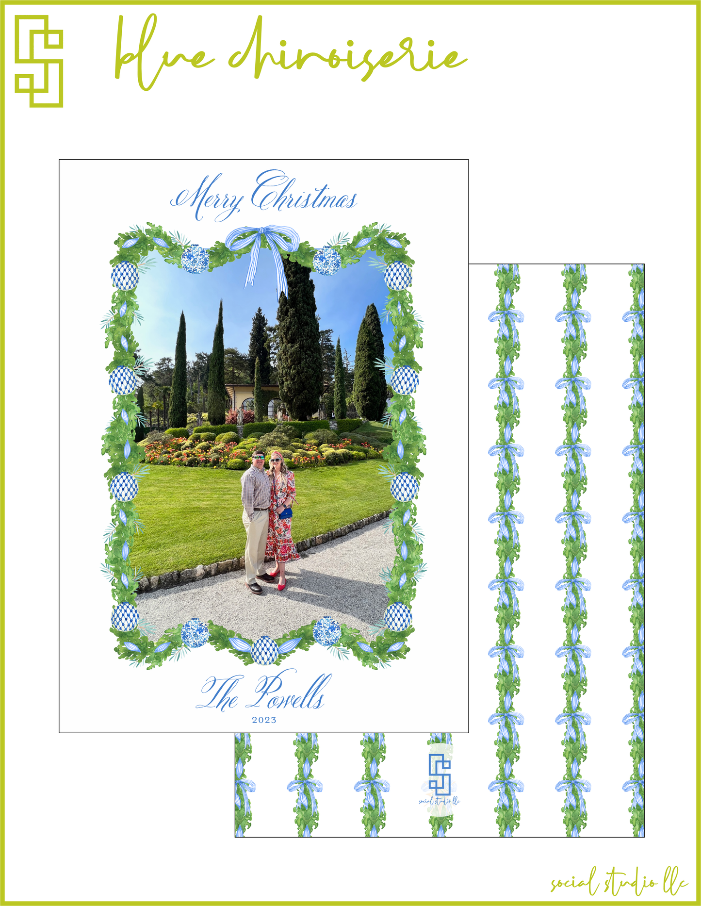 Blue Chinoiserie Holiday Card