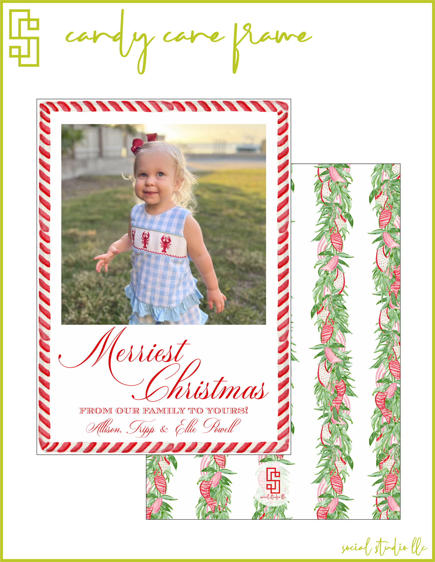 Candy Cane Frame Holiday Card