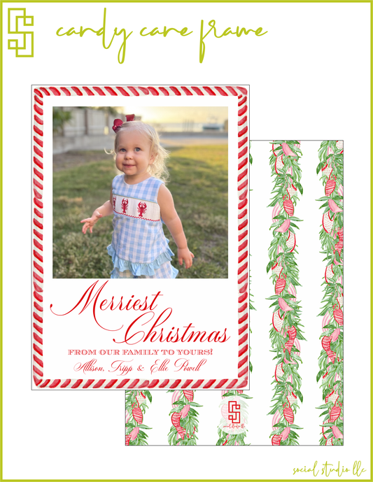 Candy Cane Frame Holiday Card