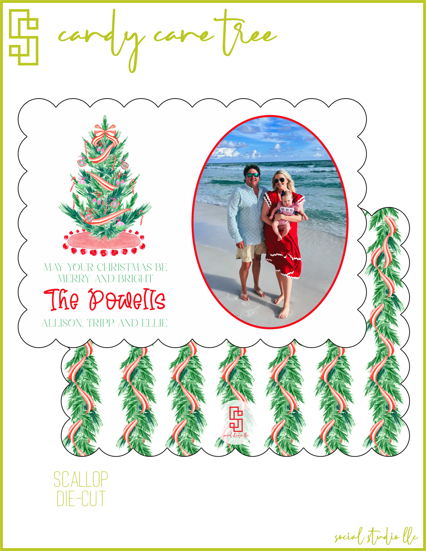 Candy Cane Tree Holiday Card