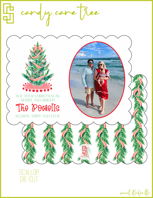 Candy Cane Tree Holiday Card
