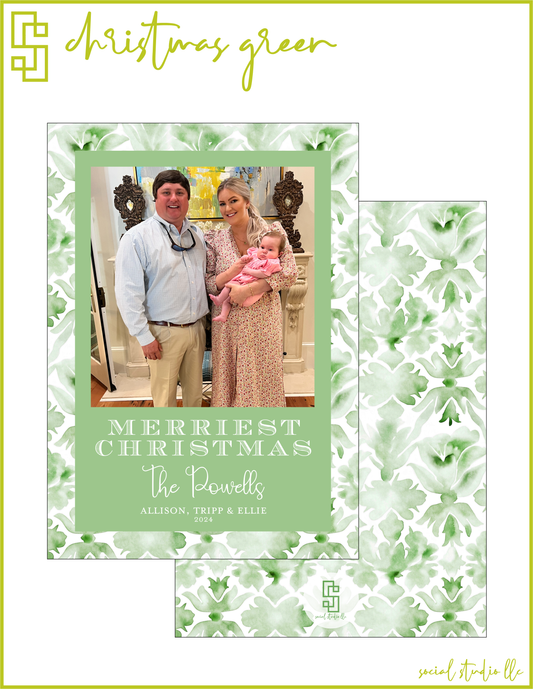 Christmas Green Holiday Card