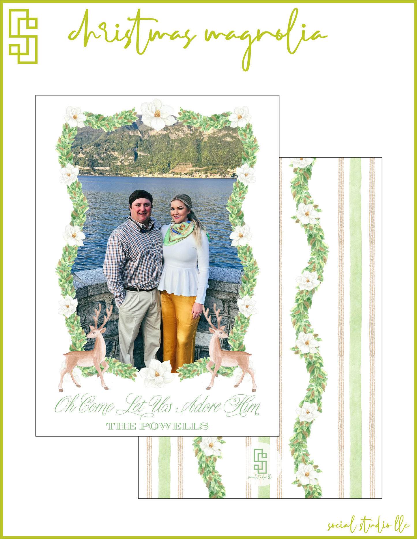 Christmas Magnolia Holiday Card