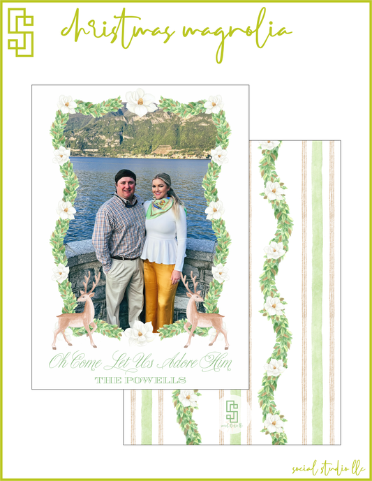 Christmas Magnolia Holiday Card