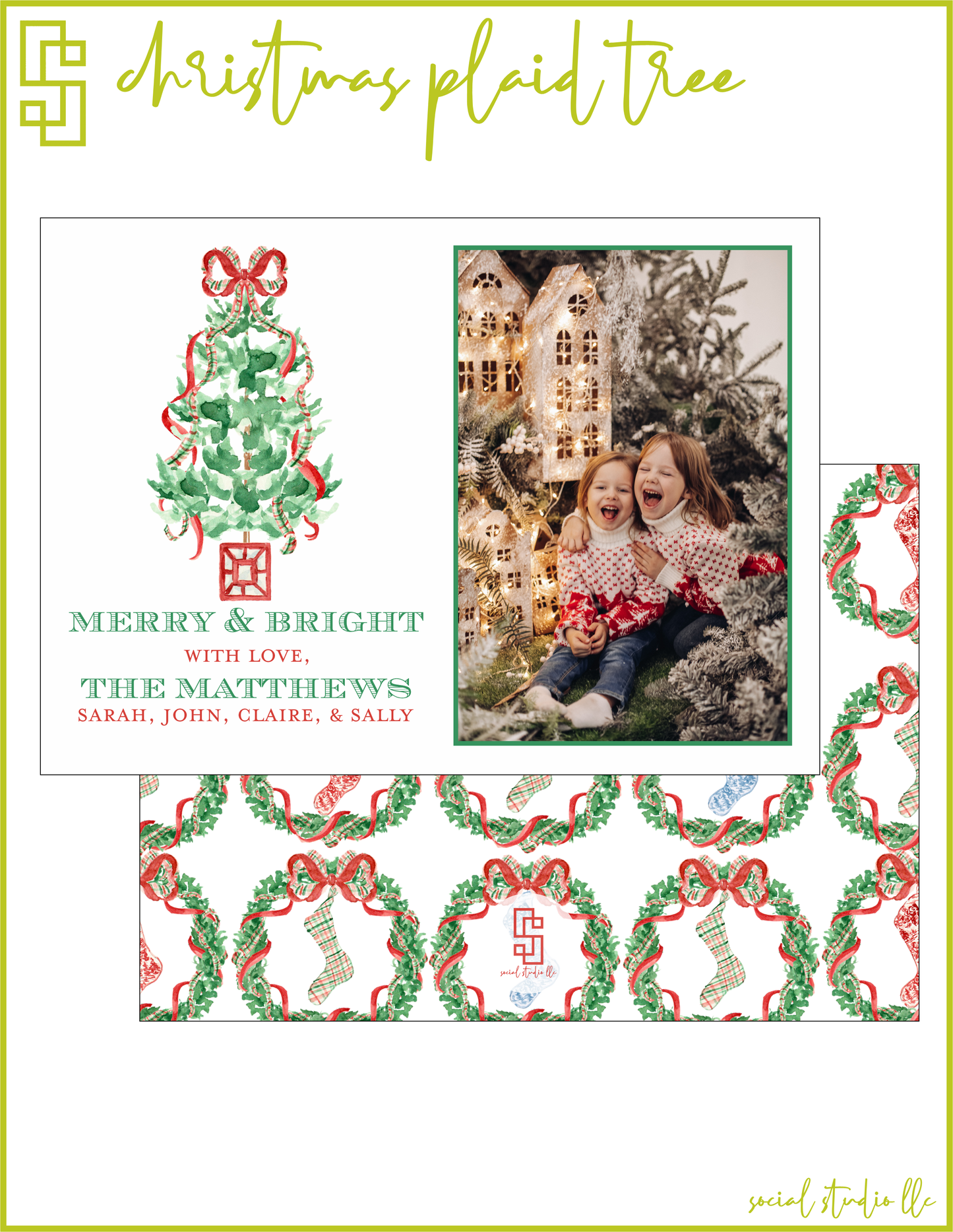 Christmas Plaid Tree Holiday Card
