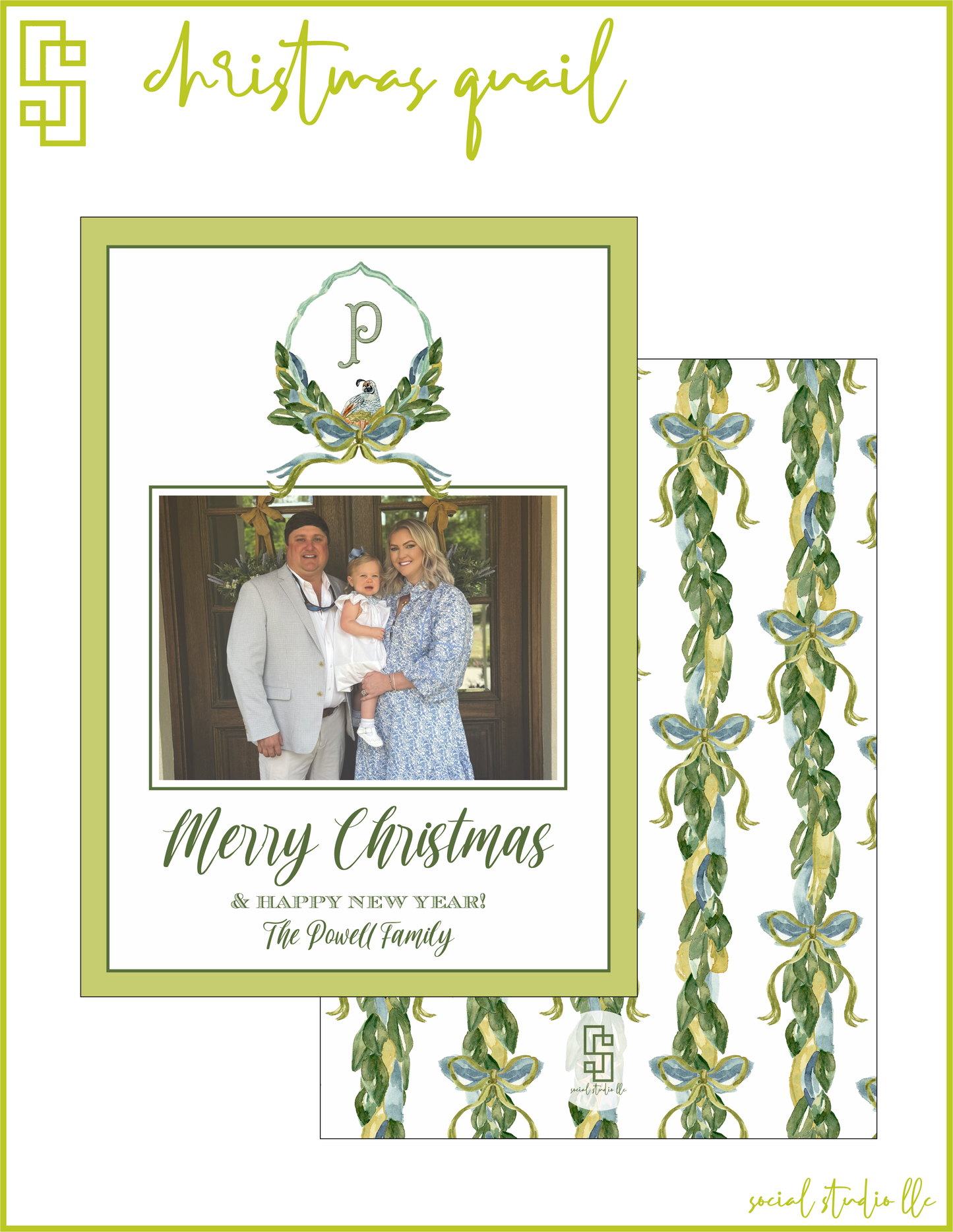 Christmas Quail Holiday Card