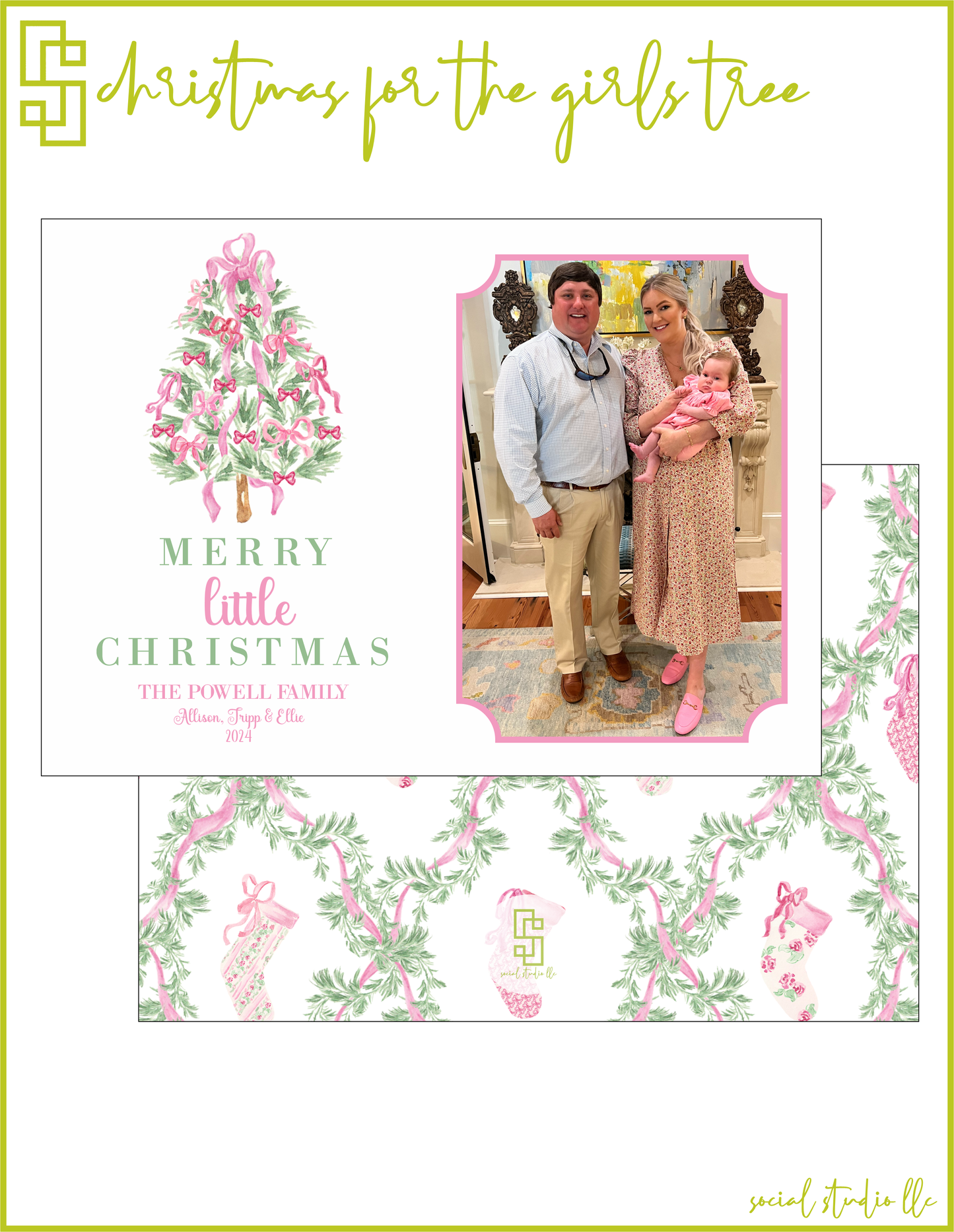 Christmas for the Girls Tree Holiday Card