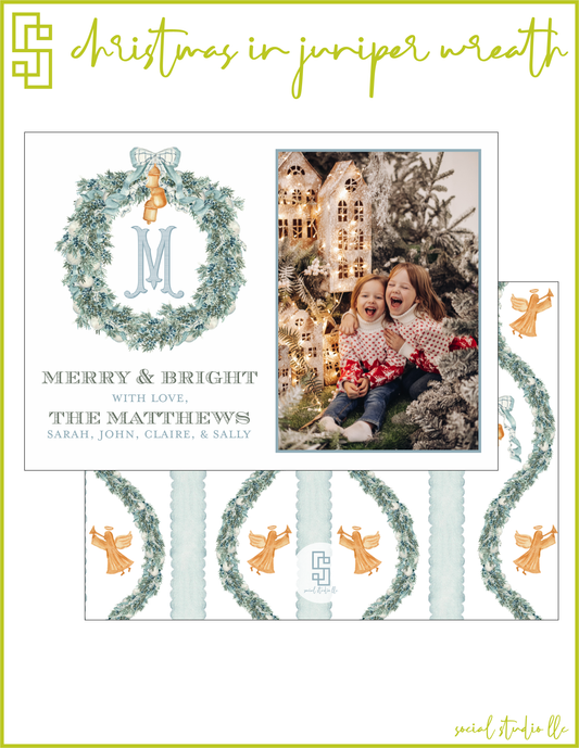 Christmas in Juniper Wreath Holiday Card