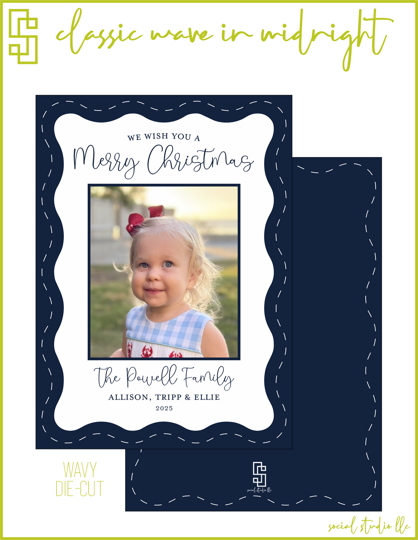 Classic Wave in Midnight Holiday Card