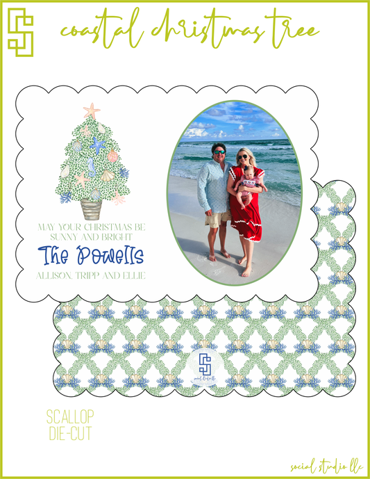 Coastal Christmas Tree Holiday Card