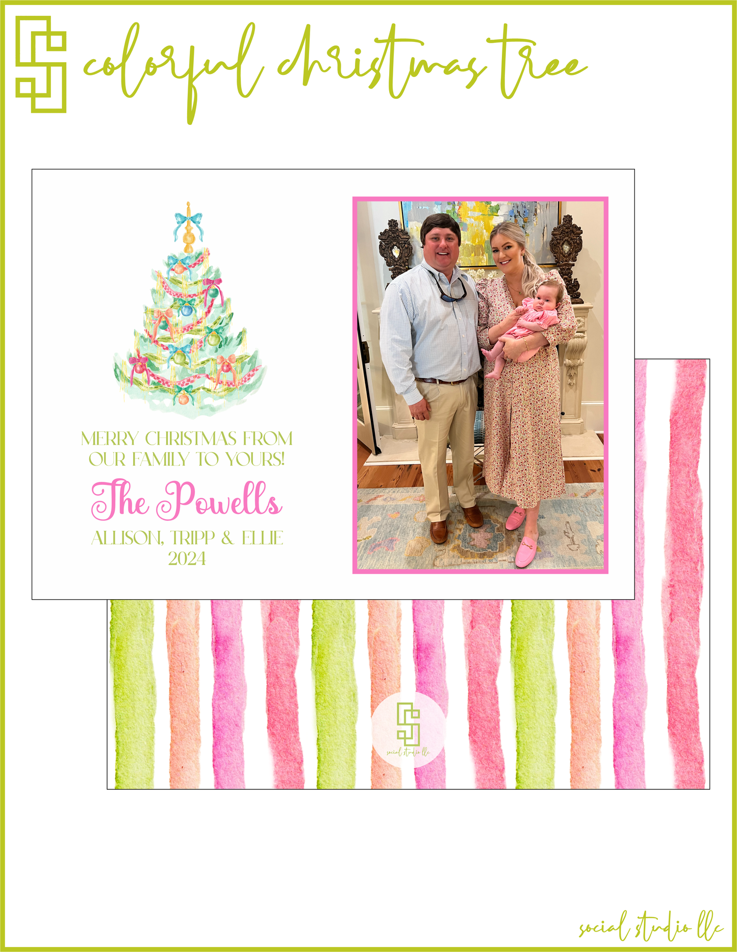 Colorful Christmas Tree Holiday Card