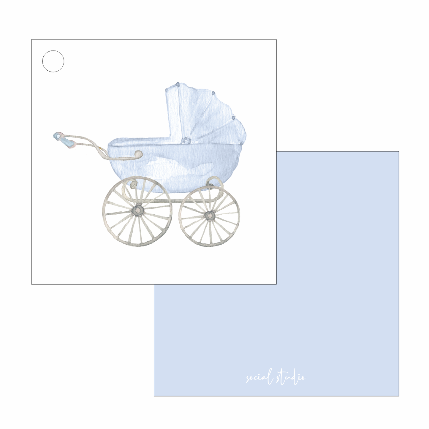 Gift Tags - Blue Baby Carriage
