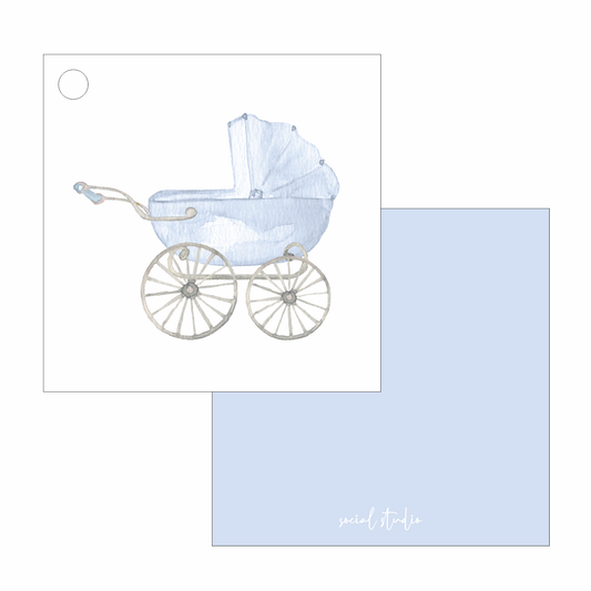 Gift Tags - Blue Baby Carriage