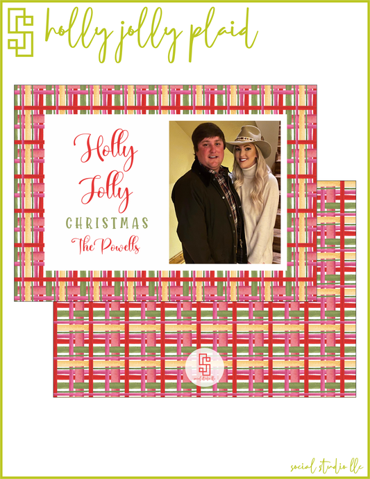 Holly Jolly Plaid Holiday Card