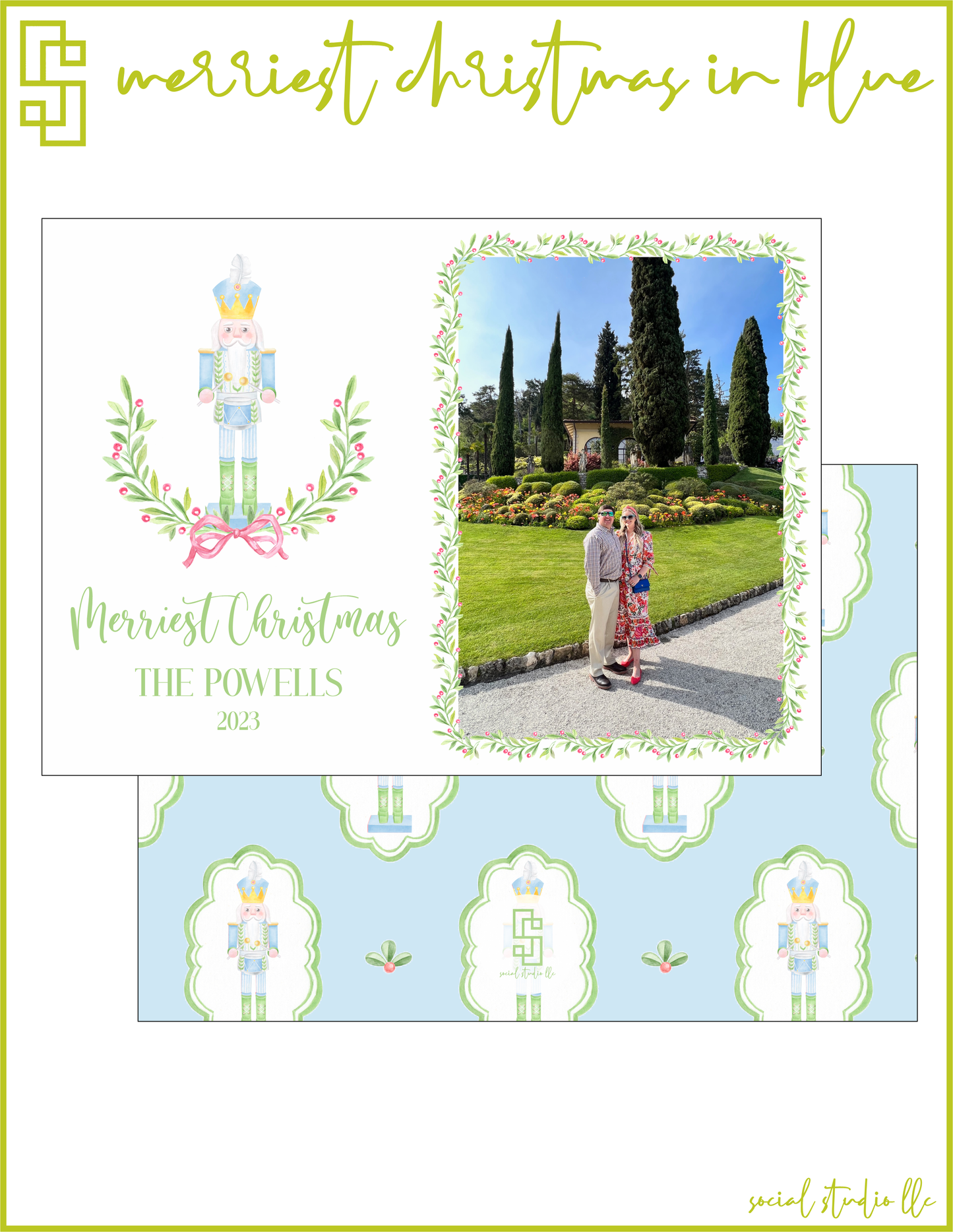 Merriest Christmas in Blue Holiday Card