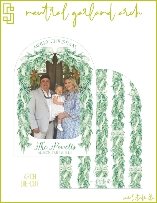 Neutral Garland Arch Holiday Card