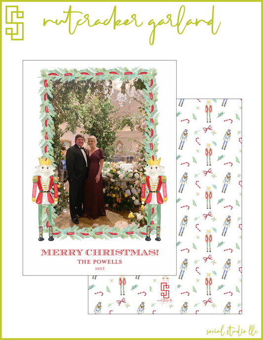 Nutcracker Garland Holiday Card