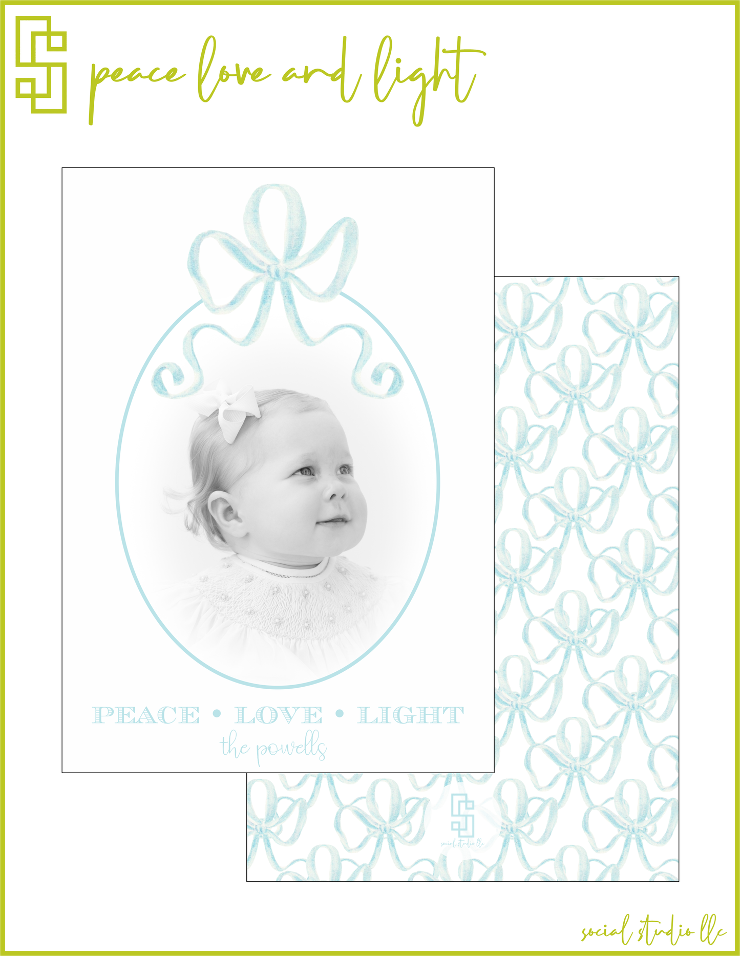 Peace Love and Light Holiday Card