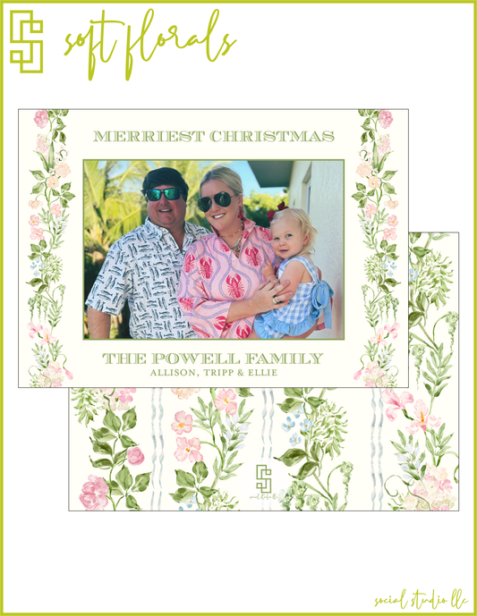 Soft Florals Holiday Card