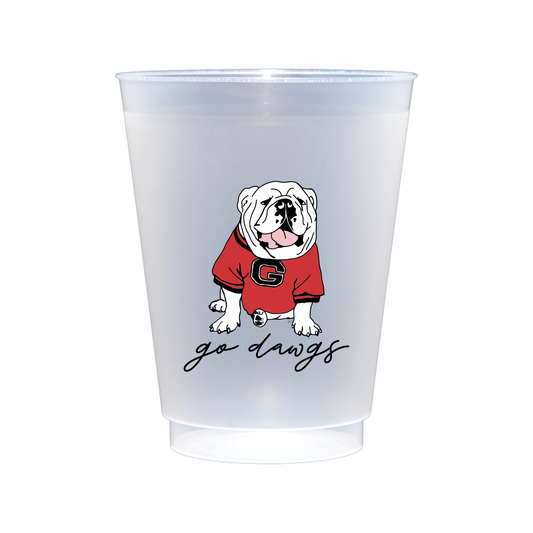 UGA Go Dawgs Frosted Cups - Set of 12
