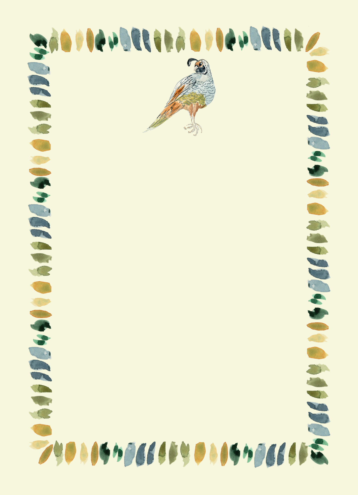 Notepad - Watercolor Quail